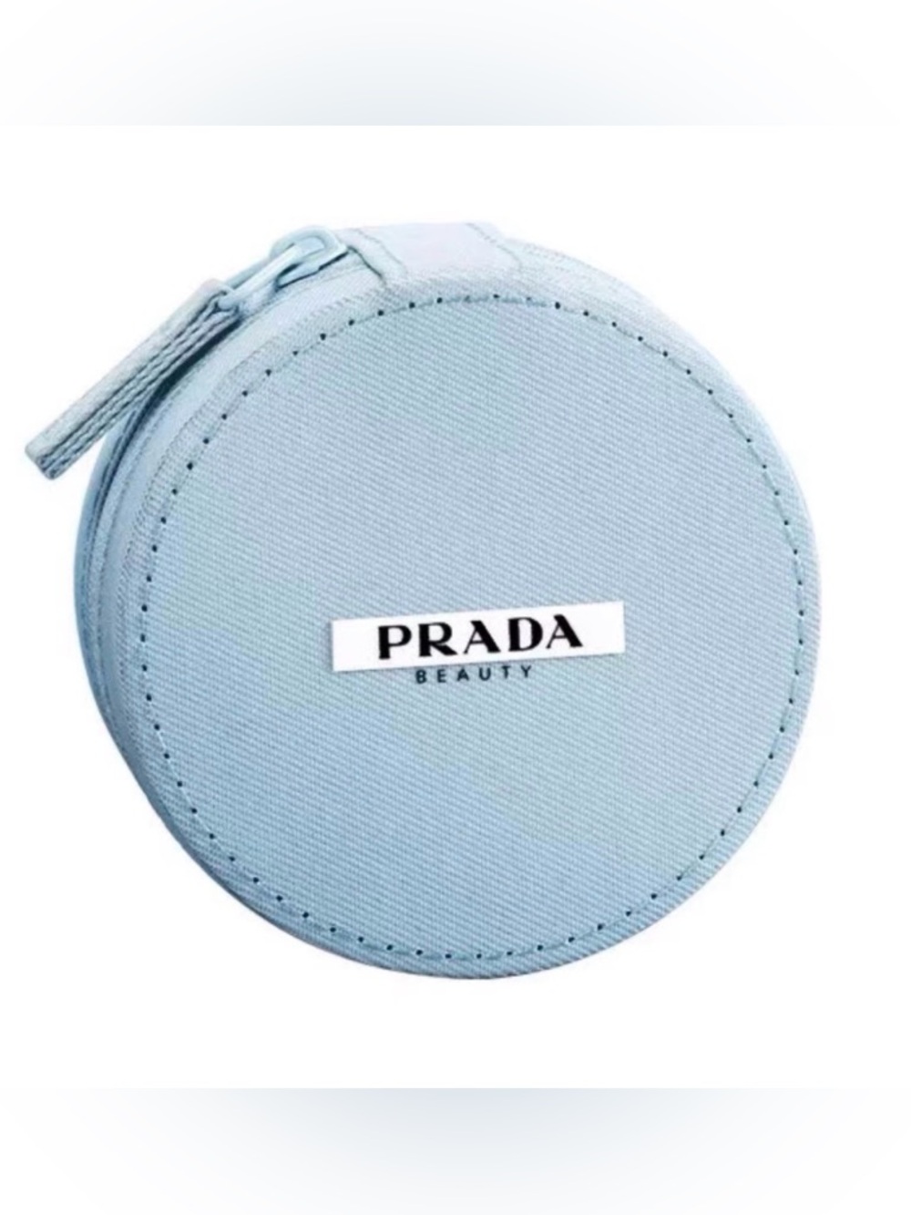 Prada Beauty Light Blue Round Cosmetic Pouch